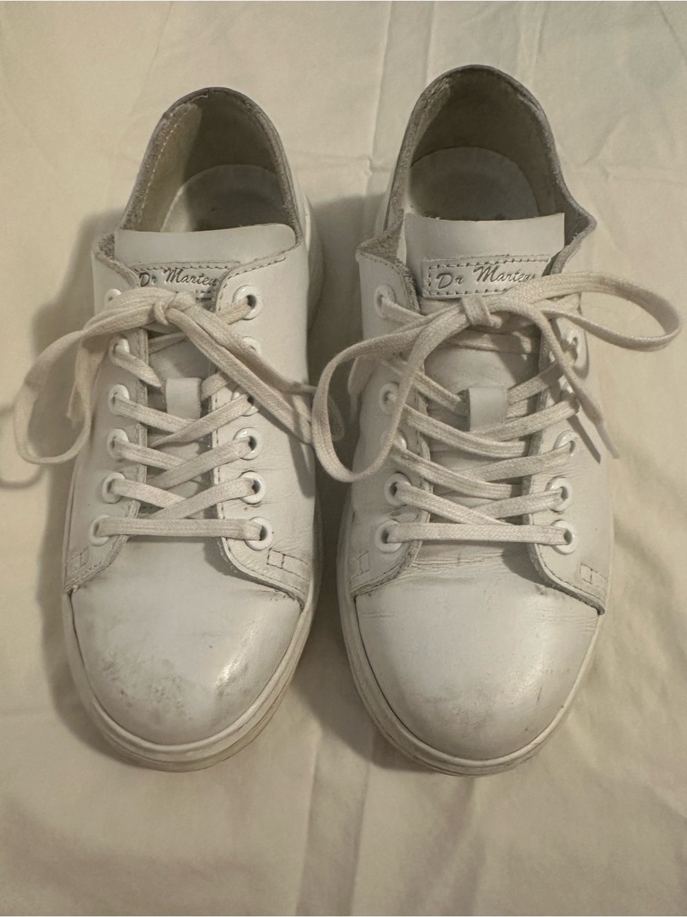 Women’s Dr. Marten Leather White Lace-Up Leather Sneakers